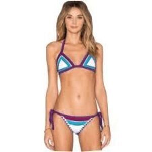 SAME Swim Los Angeles The Catch bikini bottoms Sapphire Papillon Sz L